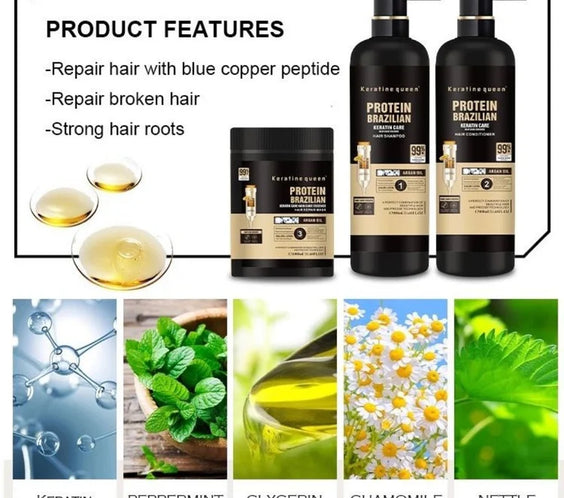 VB Protein Brazilian Keratin Hair Shampoo, Conditioner & Mask Set
